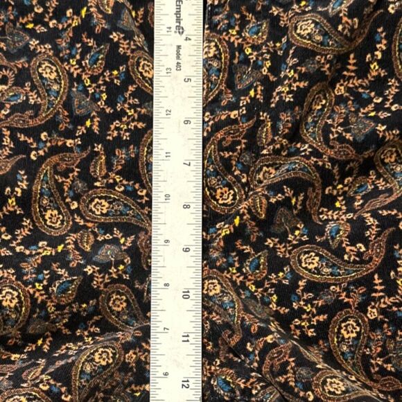 Croft & Barrow WMNS Paisley Black Corduroy Pants 16, Stretch Retro Boho Classic - Picture 6 of 12